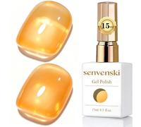Senvenski Jelly Vernis Semi Permanent 15ml - Couleurs Transparentes et Naturelles - Kit Starter UV LED Nail Art - Professionnelle à la maison - Pour French Manucure (Ambre, BT013)
