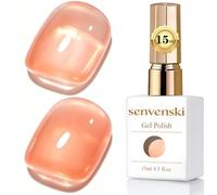 Senvenski Jelly Vernis Semi Permanent 15ml - Couleurs Transparentes et Naturelles - Kit Starter UV LED Nail Art - Professionnelle à la maison - Pour French Manucure (Rose nude, BT021)