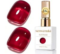 Senvenski Jelly Vernis Semi Permanent 15ml - Couleurs Transparentes et Naturelles - Kit Starter UV LED Nail Art - Professionnelle à la maison - Pour French Manucure (Rouge bourgogne, BT007)