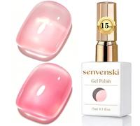 Senvenski Jelly Vernis Semi Permanent 15ml - Couleurs Transparentes et Naturelles - Kit Starter UV LED Nail Art - Professionnelle à la maison - Pour French Manucure (Rose transparent, BT004)