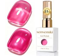 Senvenski Jelly Vernis Semi Permanent 15ml - Couleurs Transparentes et Naturelles - Kit Starter UV LED Nail Art - Professionnelle à la maison - Pour French Manucure (Rosé, BT006)