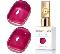 Senvenski Jelly Vernis Semi Permanent 15ml - Couleurs Transparentes et Naturelles - Kit Starter UV LED Nail Art - Professionnelle à la maison - Pour French Manucure (Pourpre, BT015)