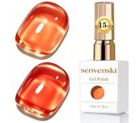 Senvenski Jelly Vernis Semi Permanent 15ml - Couleurs Transparentes et Naturelles - Kit Starter UV LED Nail Art - Professionnelle à la maison - Pour French Manucure (Orange, BT012)
