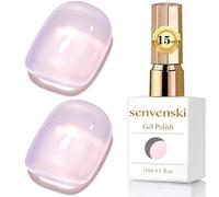 Senvenski Jelly Vernis Semi Permanent 15ml - Couleurs Transparentes et Naturelles - Kit Starter UV LED Nail Art - Professionnelle à la maison - Pour French Manucure (Rose bébé, BT019)