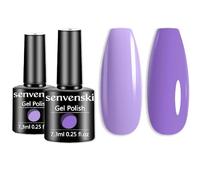 Senvenski Taro Violet Vernis Semi Permanent, Nudité Lumière Violet Lavande Vernis à Ongles Gift Set UV LED Art Varnish Kit pour French Manucure (CS2-021)