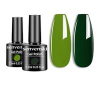 Senvenski Vert Vernis Semi Permanent, Le jade L 'armée Vert Eau Olive Turquoise Vernis à Ongles Gel Couleur Shellac Cadeau UV LED Art Kit pour French Manucure (CS2-023)