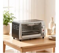 SENVIRO Mini-four électrique 10 L, 36,5 x 26 x 22 cm, argent, minuterie 60 min