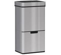 SENVIRO poubelle automatique de tri 72 L, 42 x 30 x 81 cm, 3 compartiments, acier inoxydable, argent