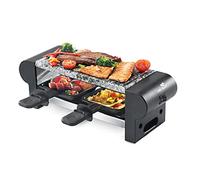 SENYA Appareil 2 Personnes, avec Pierre à Cuire Amovible, revêtement antiadhésif, 350W, My Little Raclette, SYCK-G065, Noir