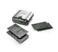 Senya Appareil à gaufres et croque‑monsieur 2 en 1 – 2 plaques antiadhésives – Rangement vertical