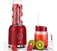 SENYA Blender smoothie portable avec 2 bouteilles rouge, Juicy Delight 250W, 6 lames en inox, Mixeur smoothie, sans BPA, SYCP-M025