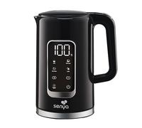 SENYA Bouilloire Électrique 1,7 L Inox - Température Réglable 40-100°C - Écran LCD - Maintien au Chaud 2h - 5 Programmes Thé Café - 2200W - Socle 360° - Double Paroi Anti-Brûlure
