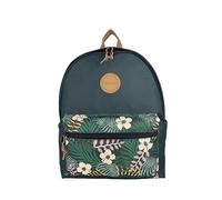 Senya EASYOU Sac à Dos 20 L - Ordinateur 15″ - Dos 3D Rembourré - Tissu Recyclé GRS - Poches & Passant Valise (Vert avec fleurs, Moyen)