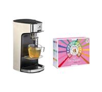 Senya Set machine à thé Tea Time SYPK-011C – Théière élec. 550 ml, coffret 72 sachets, Noir/Crème