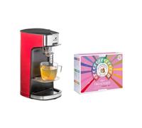 SENYA Machine à Thé Tea Time + Coffret 75 Sachets Les 2 Marmottes - Infuseur Thé Électrique - Thé en Vrac ou Sachet - 200/300 ml - Idée Cadeau Fête des Mères (Rouge)