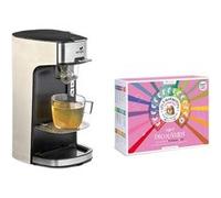 SENYA Set Machine à thé, théière électrique crème Tea Time & le Coffret Découverte comprenant 72 sachets - Les 2 Marmottes BEIGE G