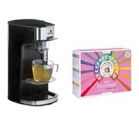 SENYA Set Machine à thé, théière électrique noire Tea Time & le Coffret Découverte comprenant 72 sachets - Les 2 Marmottes NOIR G