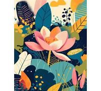 Senyanr 5D Diamond Painting Kits for Adults Collage Lotus, DIY Abstract Full Square Drill diamond Art kits adults, Crystal Rhinestone Embroidery Canvas painting for Home Decor 34x42in