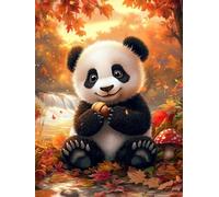 Senyanr 5D Diamond Painting Kits for Adults Panda, DIY Autumn Leaf Full Square Drill diamond Art kits adults, Crystal Rhinestone Embroidery Canvas painting for Home Decor 34x42in