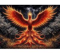 Senyanr 5D Diamond Painting Kits for Adults Red Phoenix, DIY Animal Full Square Drill diamond Art kits adults, Crystal Rhinestone Embroidery Canvas painting for Home Decor 34x42in