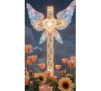 Senyanr 5D Fleur d’aile Diamond Painting Adulte XXL,Bricolage 70x150cm carré Art du Diamant painting Kit Complet,Kit de peinture diamant Strass Point de Croix Artisanat,Home Decor Cadeau