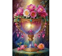 Senyanr 5D Fleur Magnifique Coupe Diamond Painting Adulte XXL,Bricolage 90x190cm Ronde Art du Diamant painting Kit Complet,Kit de peinture diamant Strass Point de Croix Artisanat,Home Decor Cadeau