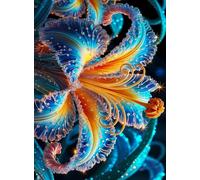 Senyanr Diamond Painting Kits pour Adulte Débutants Blue Lily, DIY Fleur Round Full Drill Diamant painting, 5D Peinture Diamant Kit Complet, Point de Croix Cristal Cadeau diamond Art kits 34x42in