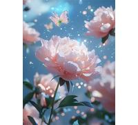 Senyanr Peinture par Numero Adulte sans Cadre,Plantes roses peinture à l’huile par Numéros pour Débutants,DIY Peinture Acryliques numero sur Toile pour Décoration Maison Cadeaux 22x28inch