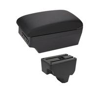 Senyoi Accoudoir central pour Peugeot 2008 pour 208 2019 2020 2021, rangement de voiture, accessoires d'accoudoir USB(E1 Black Line)