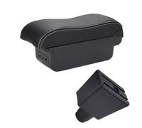 Senyoi Accoudoir pour Renault Logan pour Dacia pour dokker pour Sandero de voiture Boîte Surface incurvée en cuir Installation simple(B3 Black white 3USB)