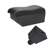 Senyoi Accoudoir pour Renault Logan pour Dacia pour dokker pour Sandero de voiture Boîte Surface incurvée en cuir Installation simple(A3 Black white 7USB)