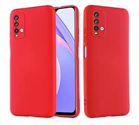senza marchio Compatible pour Xiaomi Redmi 9T/ Redmi Note 9 (4G) Housse Etui Souple Slim Gel Silicone Matte Protection Flexible TPU Douce (Non Compatible avec 9/ Redmi 9AT) - Rouge