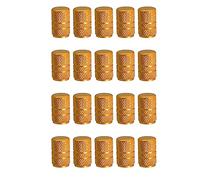 SENZEAL 20 Pièces Bouchon Valve Pneu Voiture en Aluminium Universel Style Rond Capuchon de Valve Auto Bouchons de Tige de Valve de Pneu pour Voiture Camion Moto Vélo (Doré)