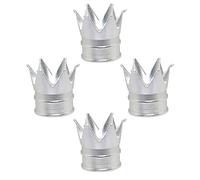 SENZEAL 4Pcs Bouchons de Tige de Valve de Pneu Couronne Bouchon Valve Pneu Voiture Universel Alliage d'Aluminium Antipoussière Bouchon Roue Voiture pour Voitures Vélos Camions Motos (Argent)