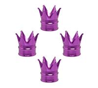 SENZEAL 4Pcs Bouchons de Tige de Valve de Pneu Couronne Bouchon Valve Pneu Voiture Universel Alliage d'Aluminium Antipoussière Bouchon Roue Voiture pour Voitures Vélos Camions Motos (Pourpre)