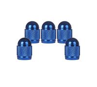 SENZEAL 5 Pièces Bouchon Valve Pneu Voiture Bullet Style Aluminium Universel Bouchon de Tige de Valve pour Voitures Vélos Camions Motos Bleu
