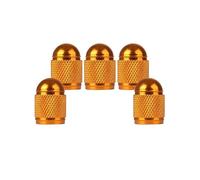 SENZEAL 5 Pièces Bouchon Valve Pneu Voiture Bullet Style Aluminium Universel Bouchon de Tige de Valve pour Voitures Vélos Camions Motos Or