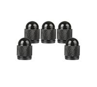 SENZEAL 5 Pièces Bouchon Valve Pneu Voiture Bullet Style Aluminium Universel Bouchon de Tige de Valve pour Voitures Vélos Camions Motos Noir