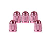 SENZEAL 5 Pièces Bouchon Valve Pneu Voiture Bullet Style Aluminium Universel Bouchon de Tige de Valve pour Voitures Vélos Camions Motos Rose