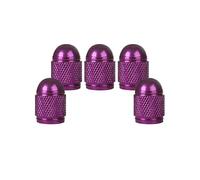 SENZEAL 5 Pièces Bouchon Valve Pneu Voiture Bullet Style Aluminium Universel Bouchon de Tige de Valve pour Voitures Vélos Camions Motos Violette