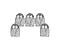 SENZEAL 5 Pièces Bouchon Valve Pneu Voiture Bullet Style Aluminium Universel Bouchon de Tige de Valve pour Voitures Vélos Camions Motos Argent