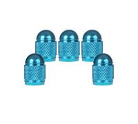 SENZEAL 5 Pièces Bouchon Valve Pneu Voiture Bullet Style Aluminium Universel Bouchon de Tige de Valve pour Voitures Vélos Camions Motos Bleu Ciel