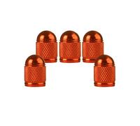 SENZEAL 5 Pièces Bouchon Valve Pneu Voiture Bullet Style Aluminium Universel Bouchon de Tige de Valve pour Voitures Vélos Camions Motos Orange