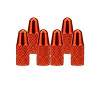 SENZEAL Bouchon de Valve de Pneu 6 Pièces Capuchon Bouchon de Valve, Presta Anodisé Vélo Bouchon, Anti-poussière de Vélo pour Bicyclette VTT, Valve de Pneu Vélo pour Route VTT Bicyclette (Orange)