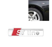 SENZEAL S LINE Emblème Logo Voiture pour Audi Sticker 3D Insigne Métal Marque Autocollant Auto Décoration Universelle