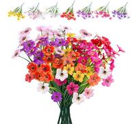 SenZee Lot de 8 fleurs artificielles d'extérieur en plastique pour décoration extérieure