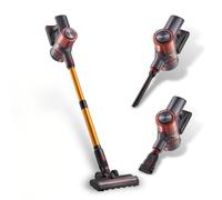 SENZONE Aspirateur Balai sans Fil, 350W/45 Mins, Aspirateur sans Fil avec Affichage LED, Brosse pour Canapé, 1,2L, Adapté pour Tapis, Sols Durs et Poils d'animaux,R300,Orange