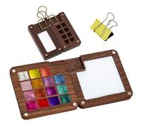 SENZZ Boîte de palette de peinture en bois, palette aquarelle pour carnet de croquis, boîte de palette de rangement avec économie de peinture à 15 grilles | Palette de carnet de croquis