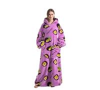 Seogva Couverture à capuche extra longue, couverture surdimensionnée pour homme et femme, super chaude et confortable, avec manches et poche géante, Fruit de la passion, taille unique