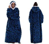 Seogva Couverture à Capuche Portable Extra Longue, Sweat-shirt Couverture Surdimensionné pour Femmes et Hommes, Sweat-shirt à Capuche Super Chaud et Confortable avec Manches et Poche Géante, Motif